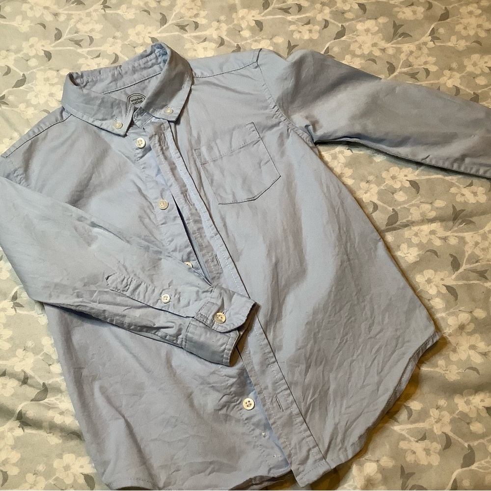 wonder nation Light Blue Kid’s Button-Down Shirt